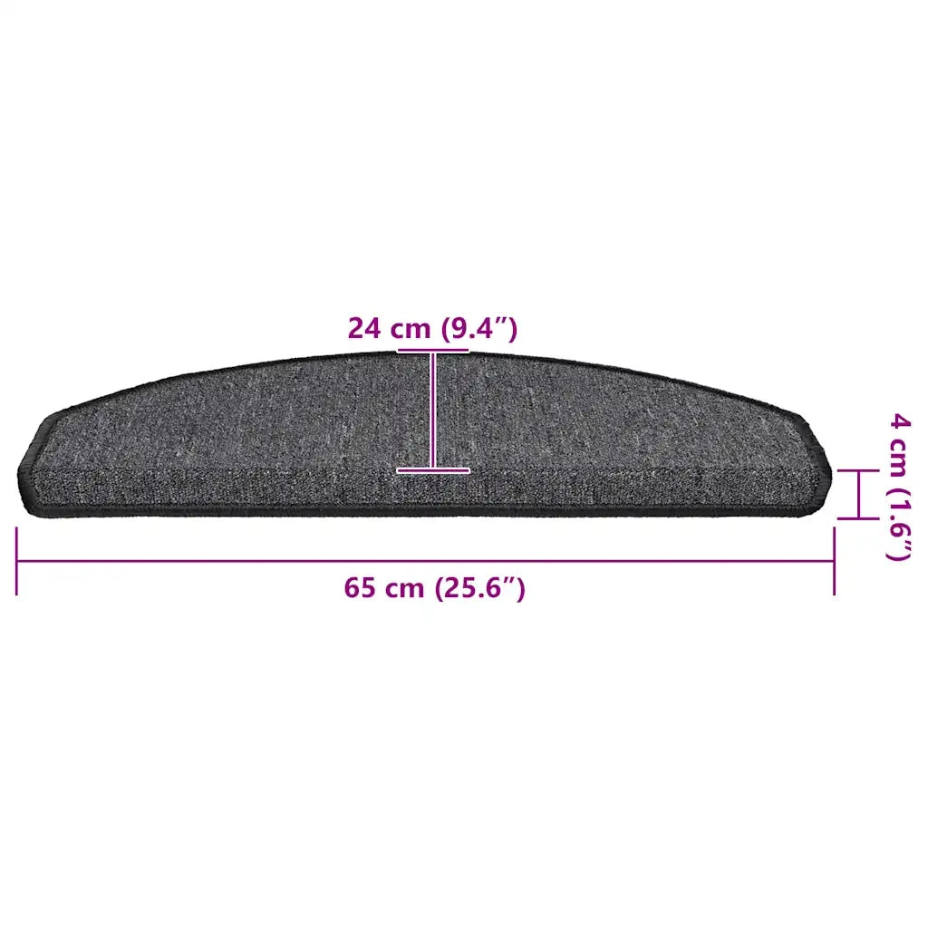 Tappetini per scale 30 pz | Gradini per Scale 65x24x4 cm Antracite Semicircolari Grandi