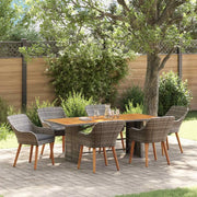 Set da Pranzo per Giardino con cuscino 7 pcs Grigio polyrattan 3261627