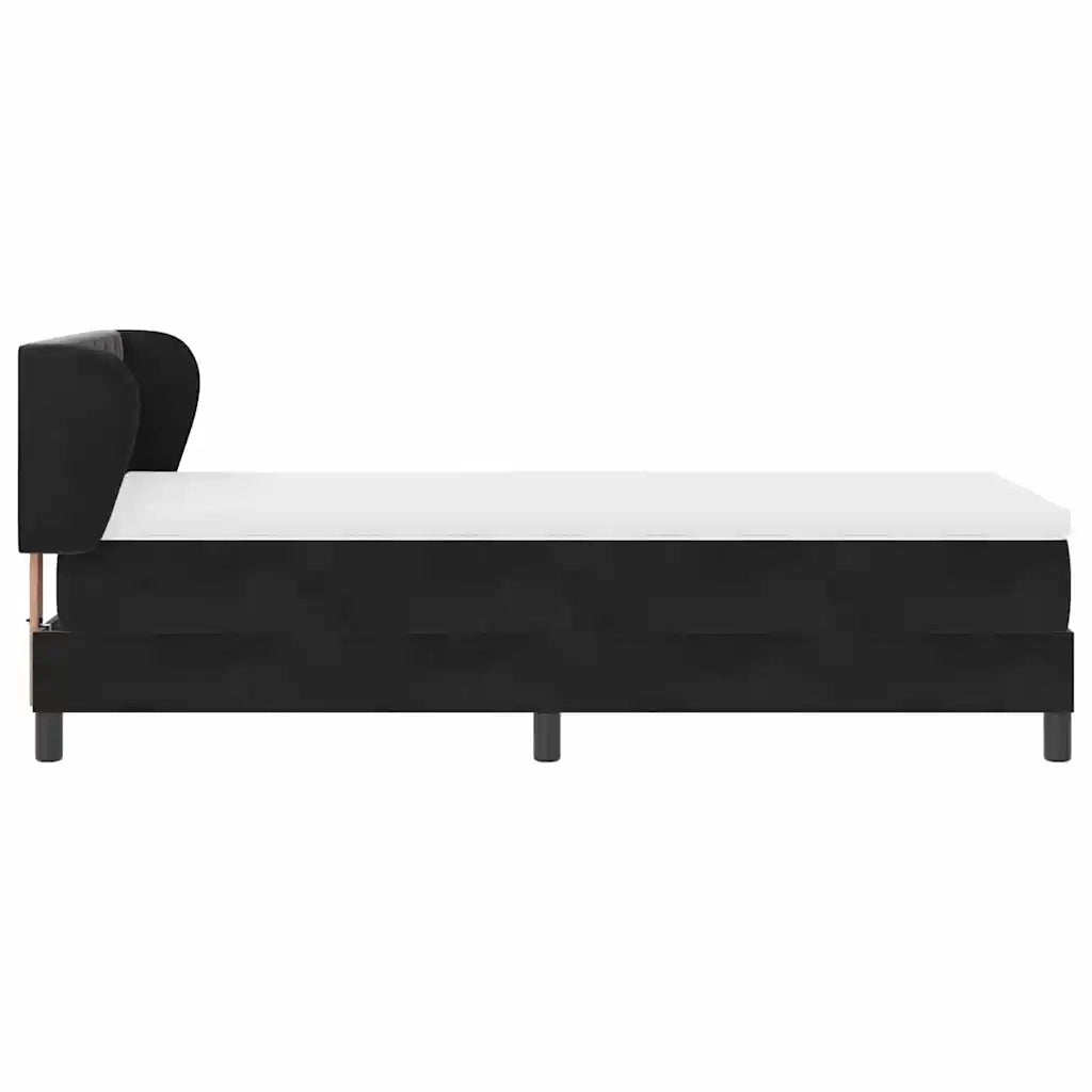 Letto a molle con testiera Nero 100 x 200 cm Velluto 3340324