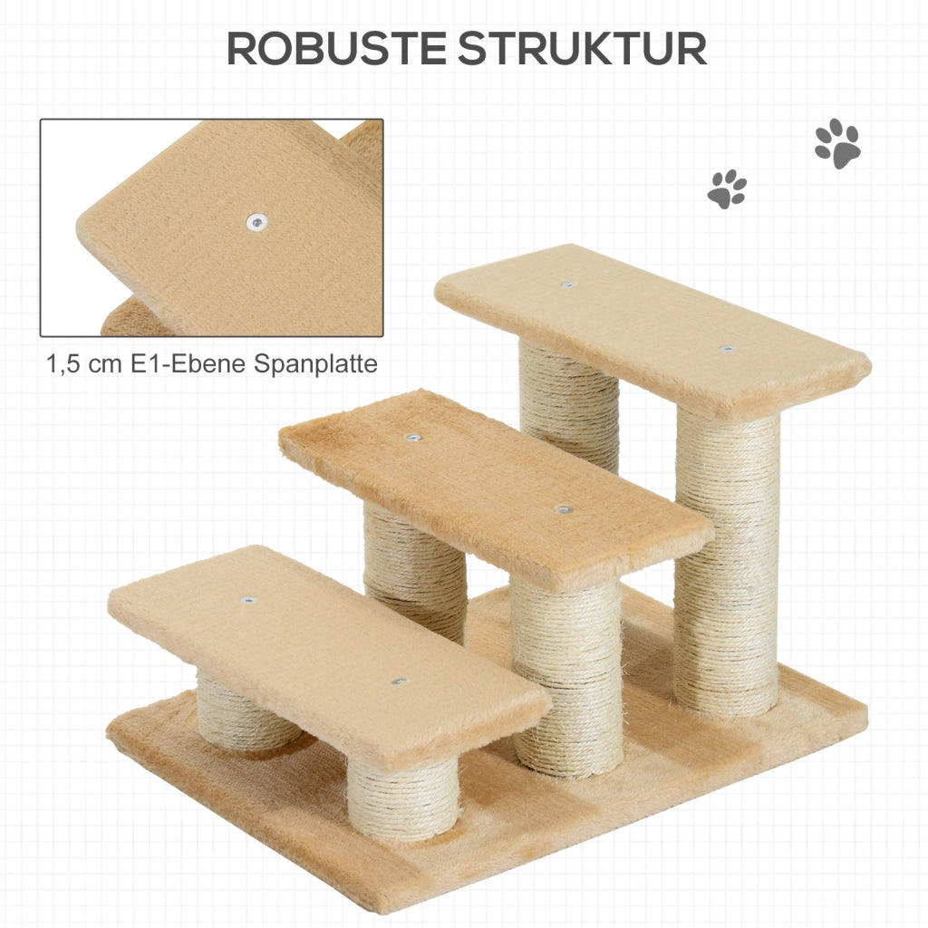 Scala per Cani e Gatti Pieghevole 3 Gradini ¨C Minimal ¨C Creme 34 cm