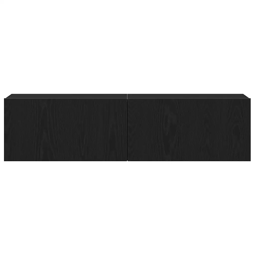Mobile porta TV a parete pratico 120 x 30 x 30 cm salvaspazio design contemporaneo in legno composito nero 02_0051790