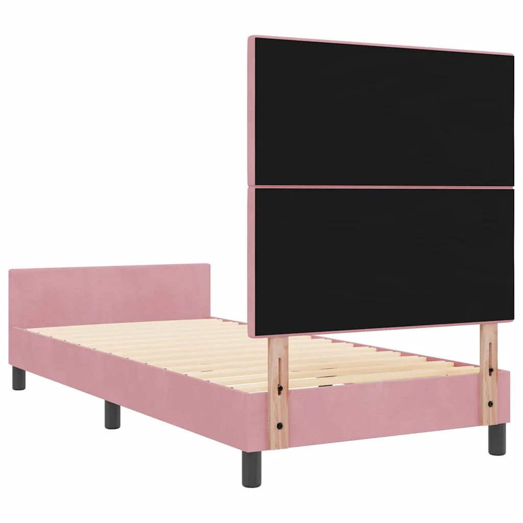 Letto a molle con testiera Rosa 90 x 190 cm Velluto 3344914