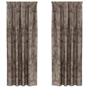 Tende in Velluto 2 pz Cappuccino 245 x 140 cm Velluto