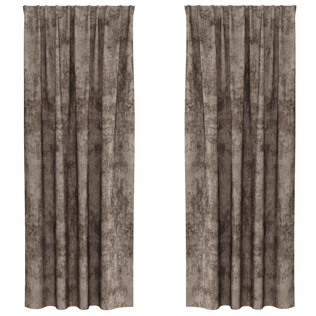 Tende in Velluto 2 pz Cappuccino 245 x 140 cm Velluto
