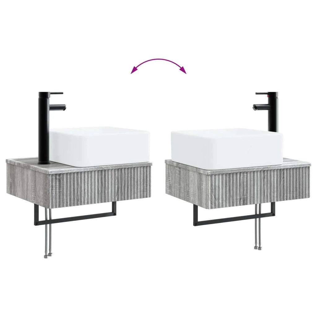 Lavabo da Parete Sonoma grigio 53 x 35 x 39 cm 890214