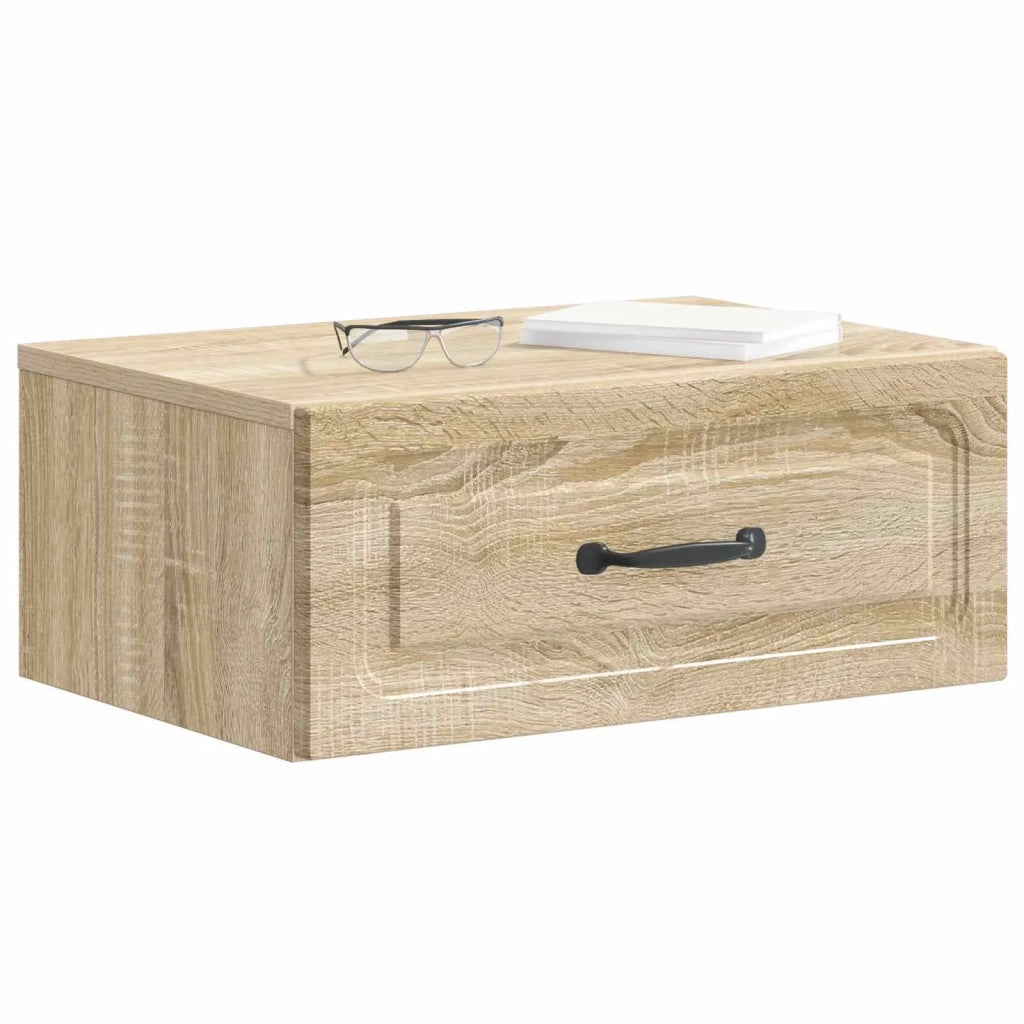 Set di 2 Comodini | Armadio da Notte | Mobiletto da notte a muro Rovere Sonoma 49 x 34,5 x 20 cm