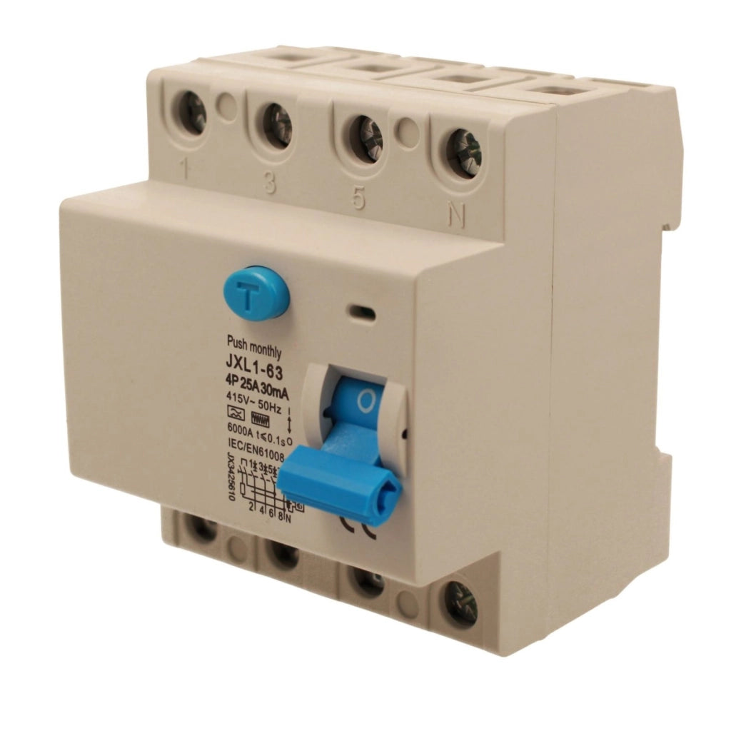 RCCB Interruttore Differenziale Puro Tipo F 3P+N 4M 6000A 30mA 25A AC 400V IP20 IEC61008-1