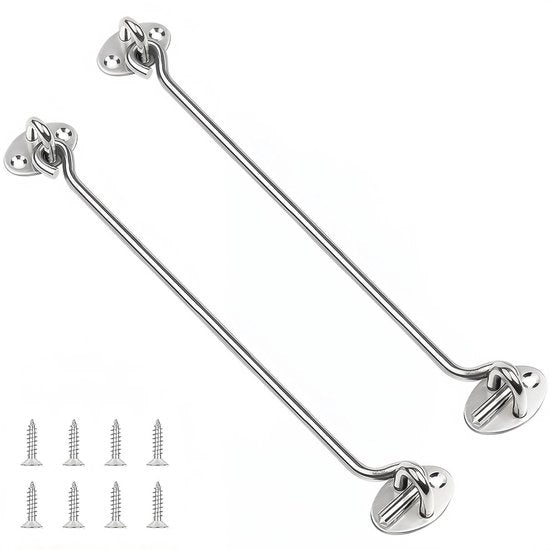 Set di 2 Ganci in Acciaio Inossidabile con Occhiello 35,5 cm