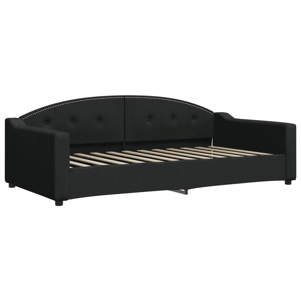 Divano Letto Estraibile con Cassetti Nero 100x200 cm in Tessuto 3197573