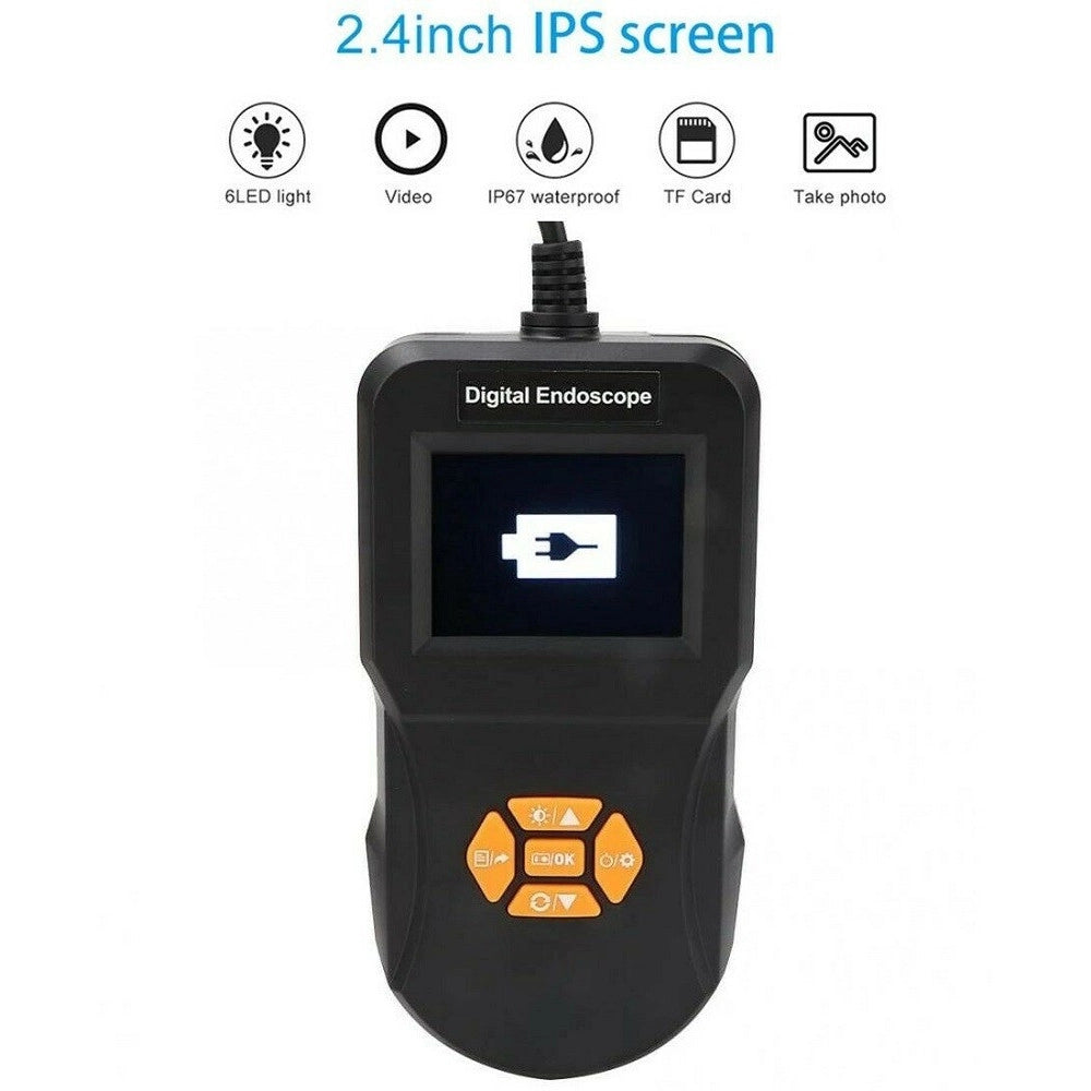 Trade Shop - Telecamera Endoscopica Con Monitor Lcd 6 Led Sonda 5 Mt Foto Video Sd 90358 -