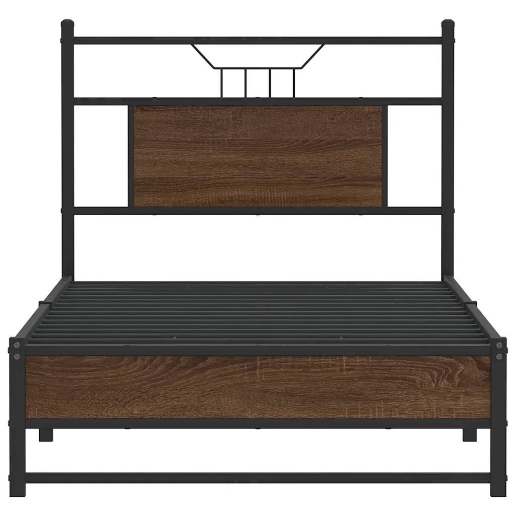 Giroletto senza Materasso-Struttura Letto Rovere Marrone 80x200cm in Truciolato 966552