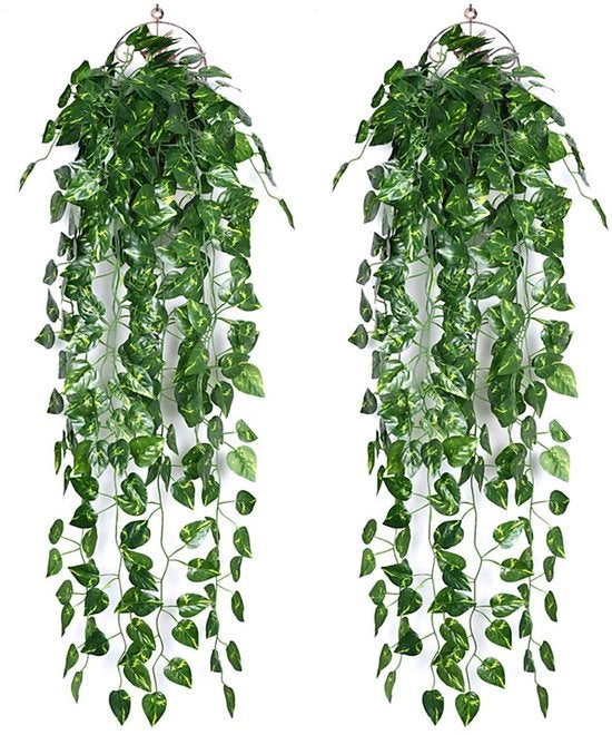 Slinga di Ippocastano - 2 Pezzi - Pianta Artificiale - Foglie Verdi - Decorazione per Parete - Decorazione per Matrimonio - Decorazione Indoor/Outdoor - Pianta Finta