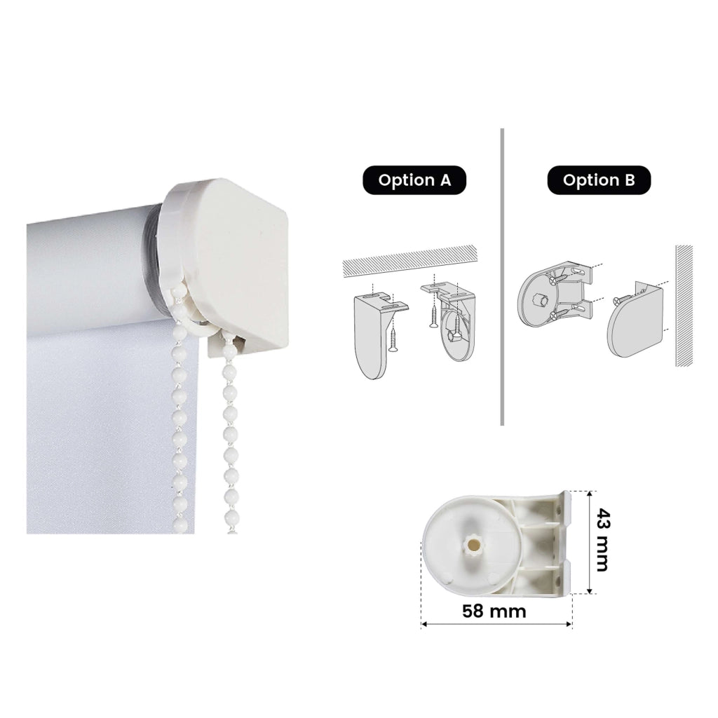 Tenda a rullo oscurante Moon Bianco 80x250 cm