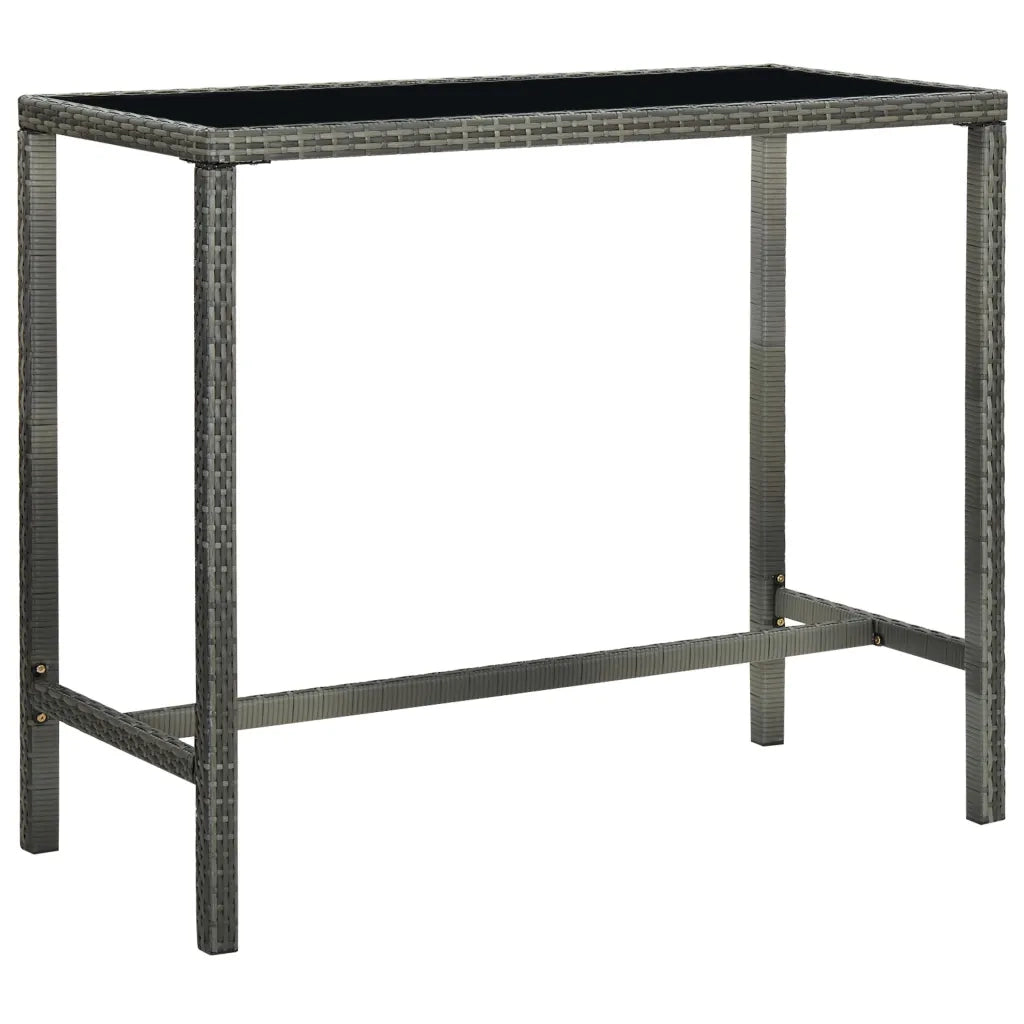 Set da Bar da Giardino 7 pz con Cuscini in Polyrattan Grigio 3064824