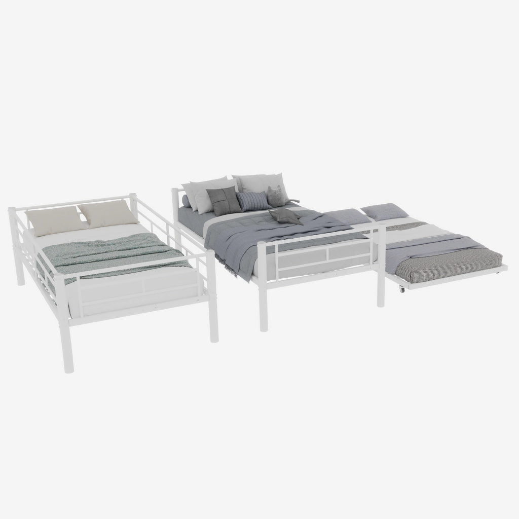 Letto a castello funzionale ferro bianco 97x196 cm