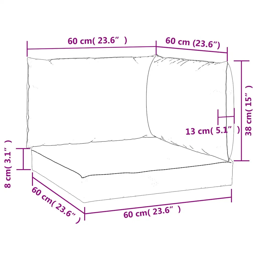 Cuscini per Pallet 3 pz Blu in Tessuto Oxford 361783