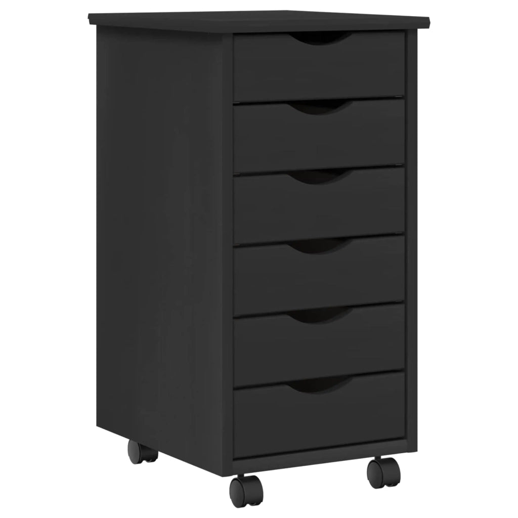 Set Scrivania | Tavolo da Ufficio e mobiletto su ruote MOSS 2 pz Nero