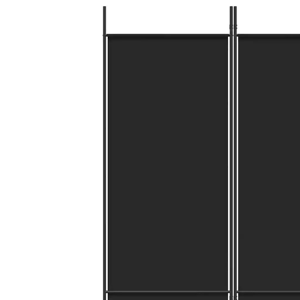 Divisorio Ambienti | Divider per stanze | Paravento a 6 Pannelli Nero 300x220 cm in Tessuto