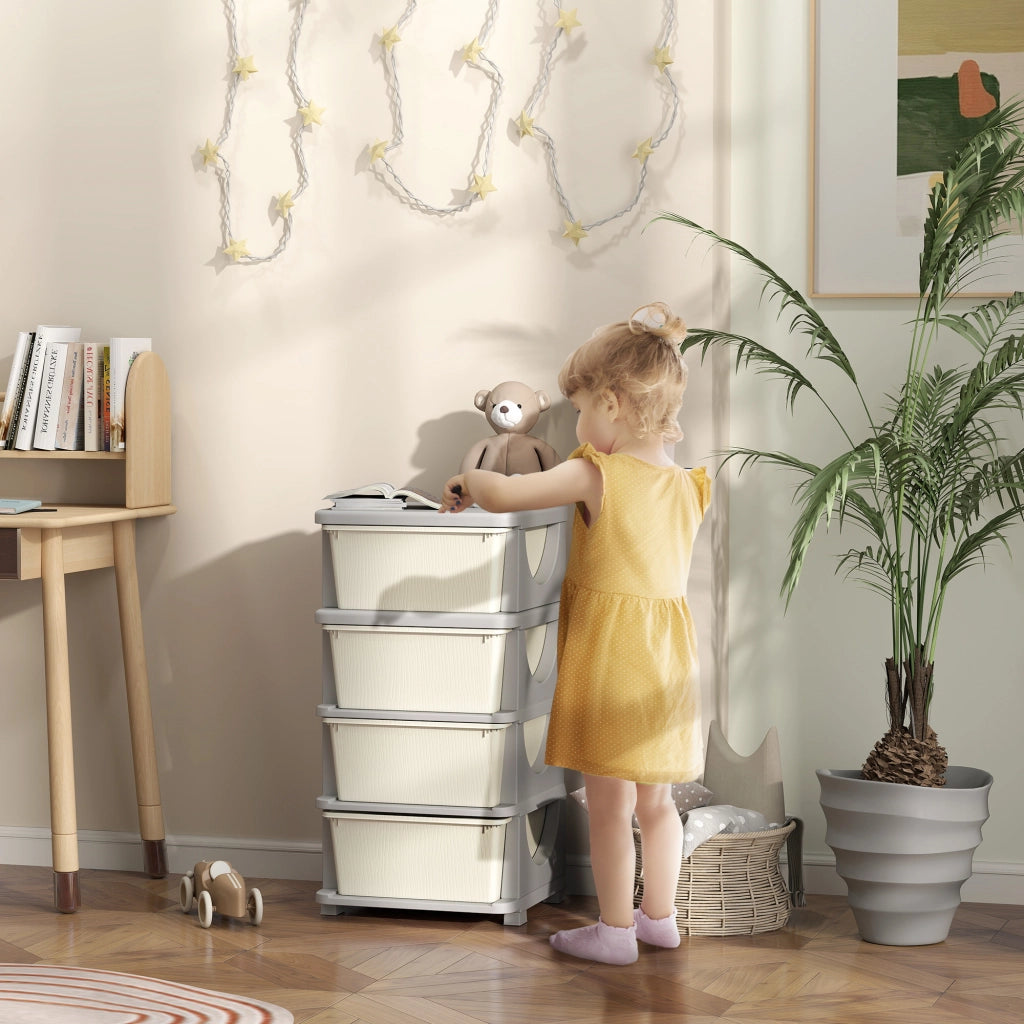 Mobile Bambini 4 Cassetti ¨C Xylo ¨C Crema 37x37x76 cm