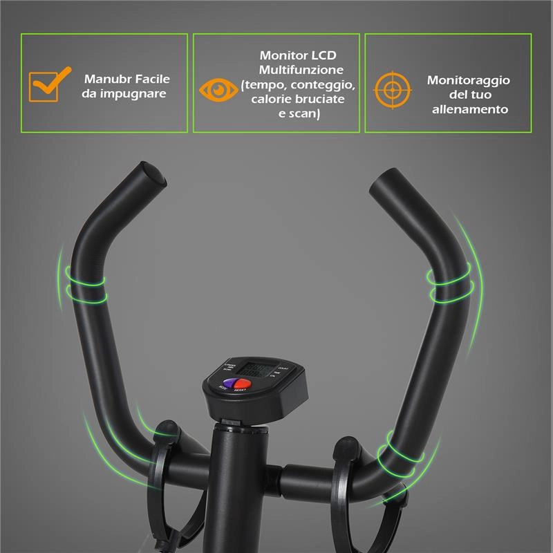 STEPPER PROFESSIONALE FITNESS CON MANUBRIO E CORDE, 40X48X118CM