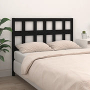 Testiera per Letto Nera 145,5x4x100cm in Legno Massello di Pino 818924