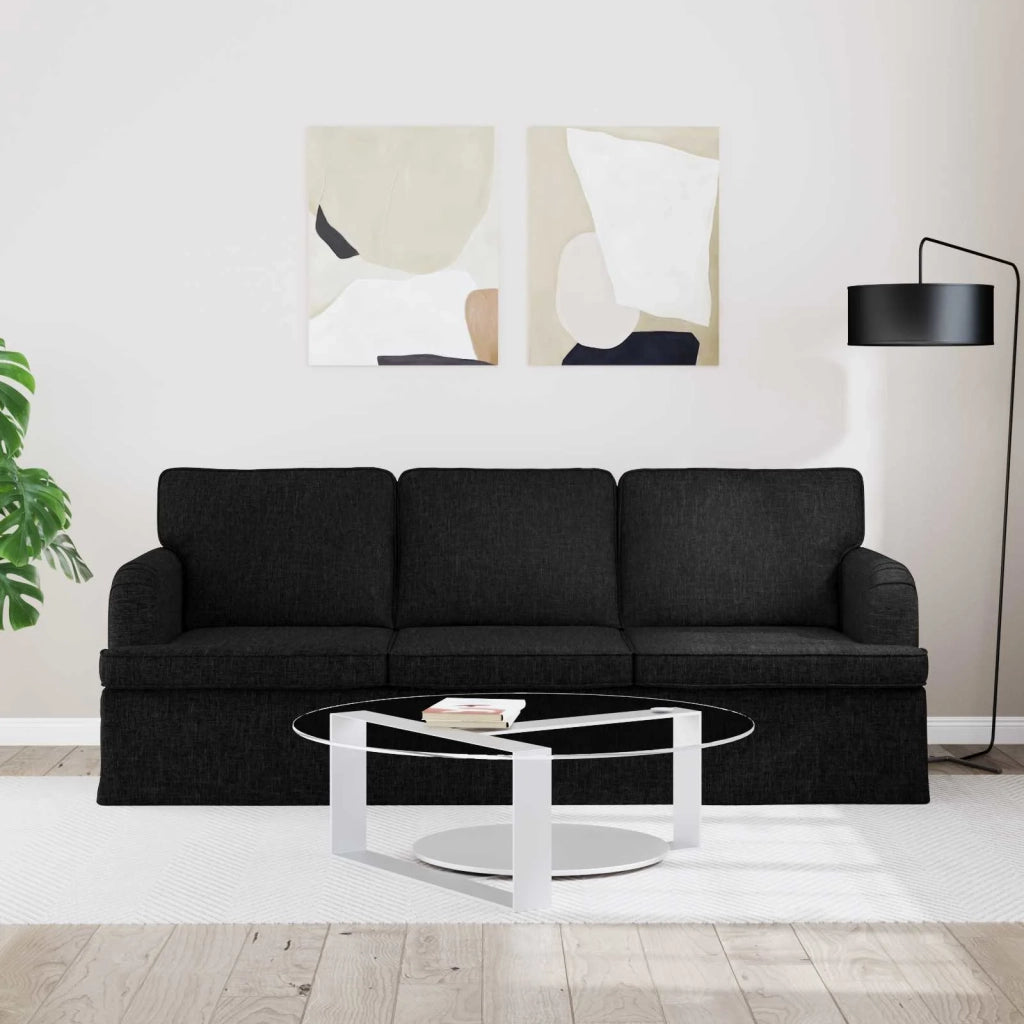 Divano Nero 201 x 80 x 85 cm Tessuto 42024499