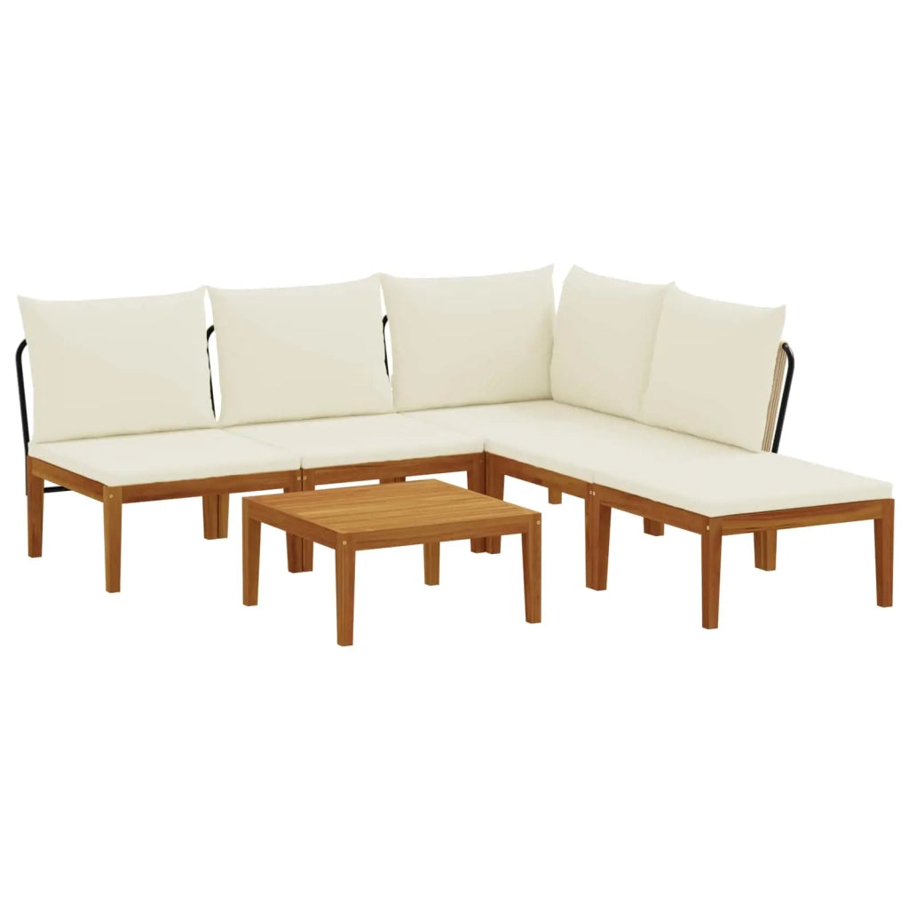 6 pcs Legno massiccio di acacia e corda Naturale 3407786