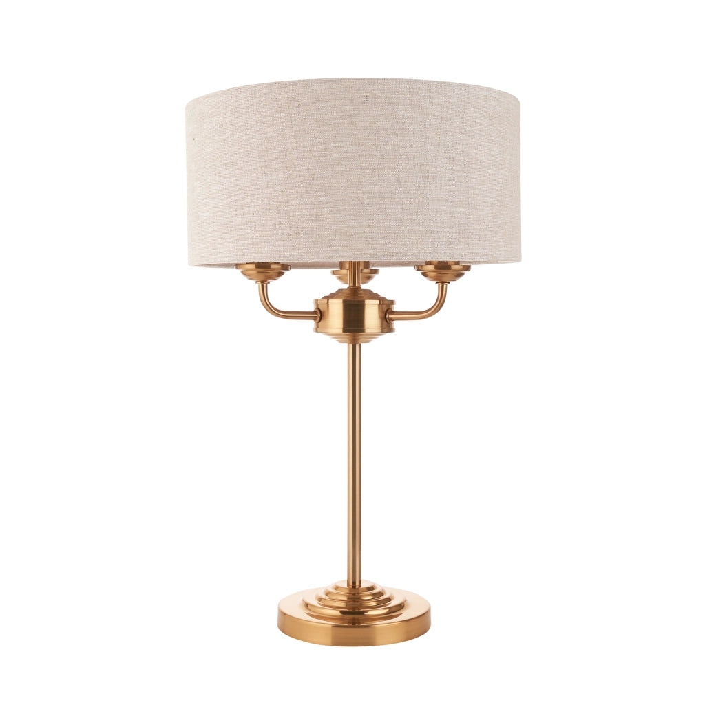 Lampada da tavolo Highclere 3 luci ottone vintage E14