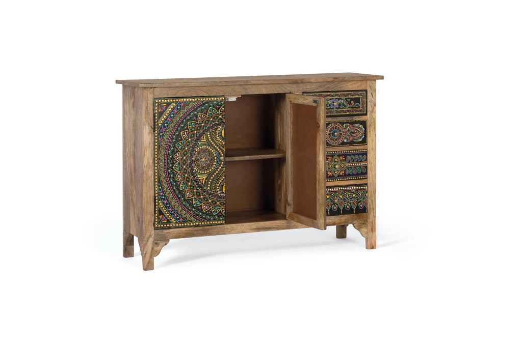 Credenza in legno di mango multicolore