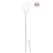 Luci di Natale con Picchi e LED 3 pz-Luci decorative natalizie Pieghevoli Bianche 57 cm