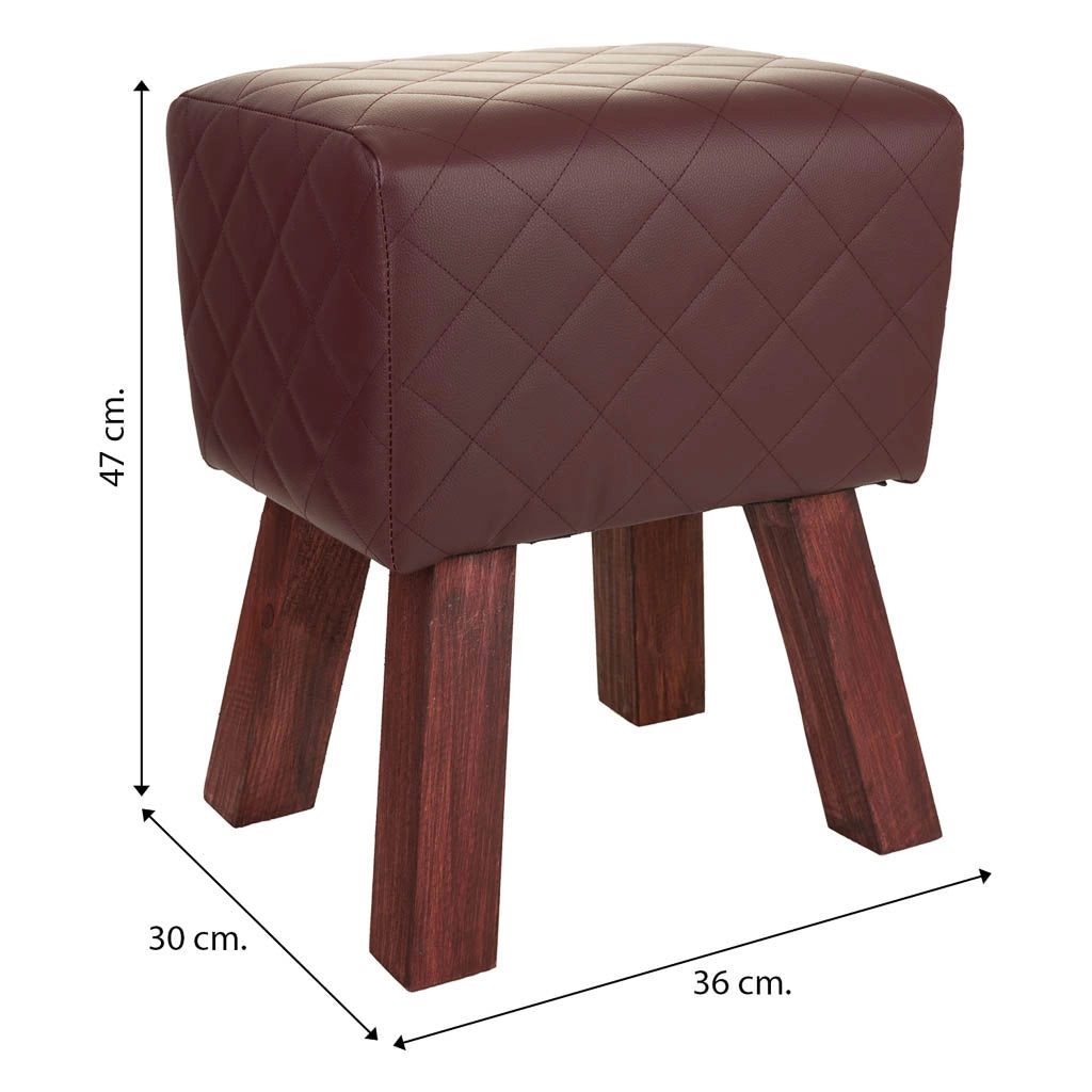 Sgabello imbottito marrone 36x30x47h