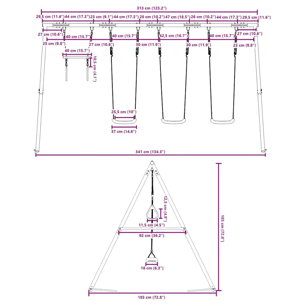 Set Gioco da Esterno con Altalene e Trapezio CFW5292262