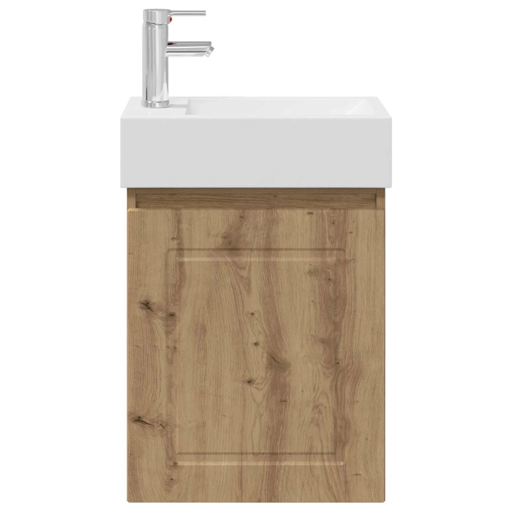 Mobile Bagno | Armadio da bagno con rubinetto Rovere Artigianale