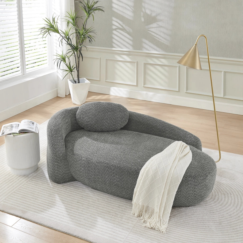 Divano Sofa Morbido Teddy ¨C MINIMAL ¨C Grigio, Cuscini Imbottiti