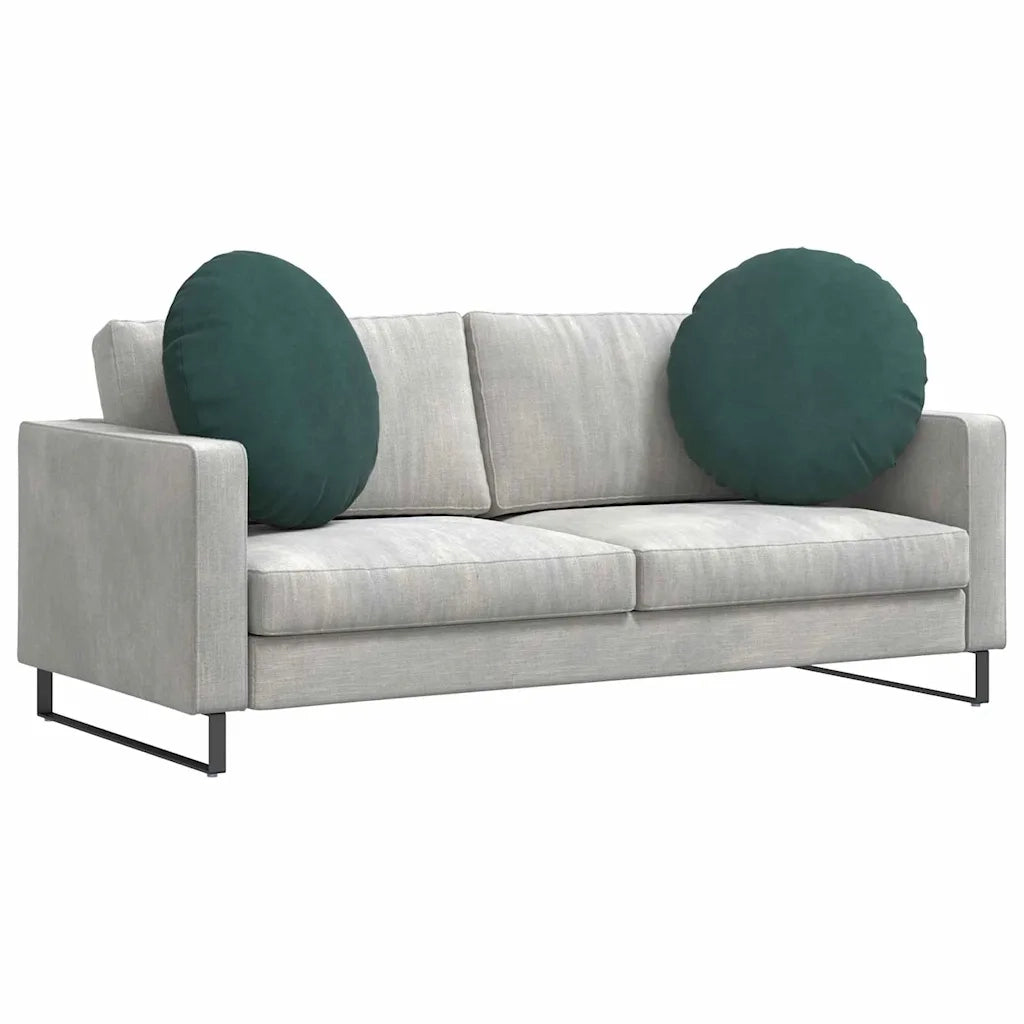 Cuscini per Seduta 2 pcs Verde Scuro Ø60 x 21 cm Velluto 42014213