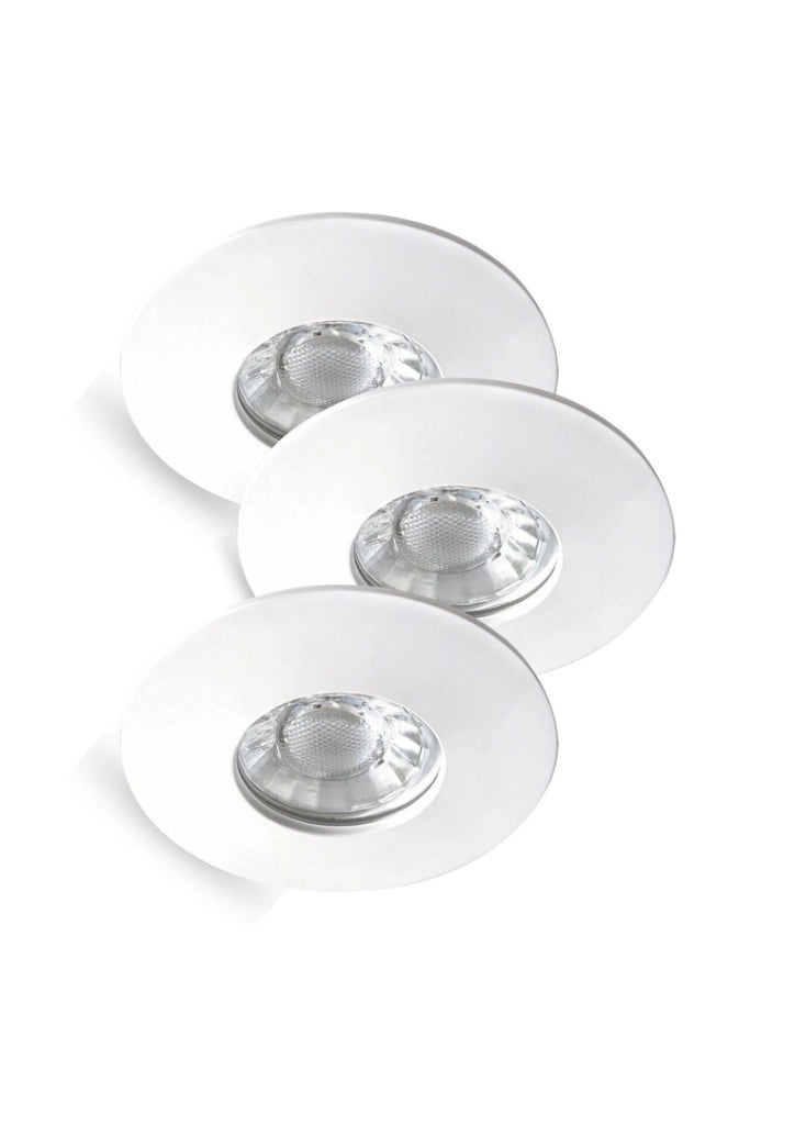 Set 3 faretti LED Randy Rabalux bianchi tondi IP44