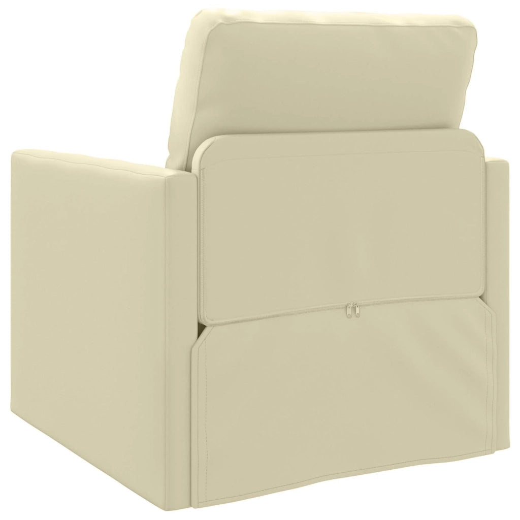 Divano letto | Sof¨¤ letto | Letto singolo 60cm Crema Pelle Artificiale