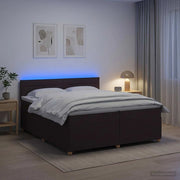 Letto box spring con materasso Marrone Scuro 200 x 200 cm 3452495