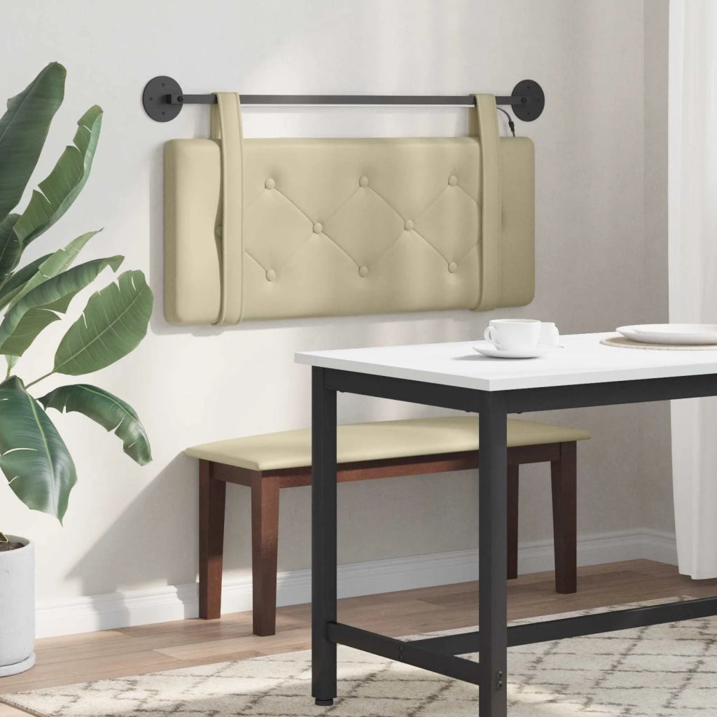 Testiera | Testata sospesa Con luce LED Crema Similpelle