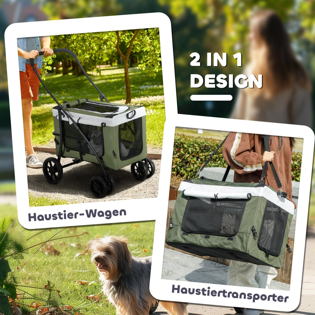 Carrello per Cani Pieghevole ¨C Minimal ¨C 81x58x97,5 cm Nero