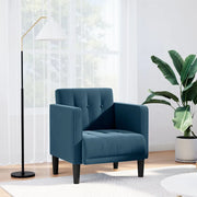 Divano Sedia con Braccioli-Poltrona-Sofa Relax Blu 53 cm in Velluto