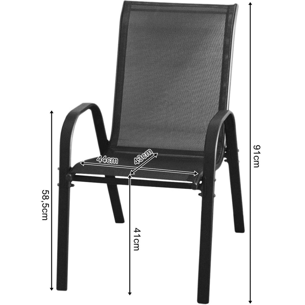 Set da Giardino Island e Sofia con Tavolo e 4 Sedie Grigio Scuro