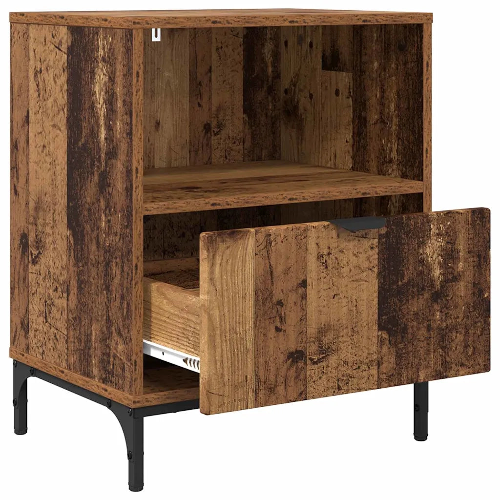 Set di 2 Comodini | Armadio da Notte | Mobiletto da notte Legno vecchio 49 x 36 x 61 cm