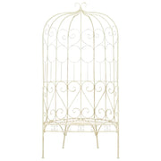 Panchina da Giardino 95 cm in Ferro Bianco Anticato 45432