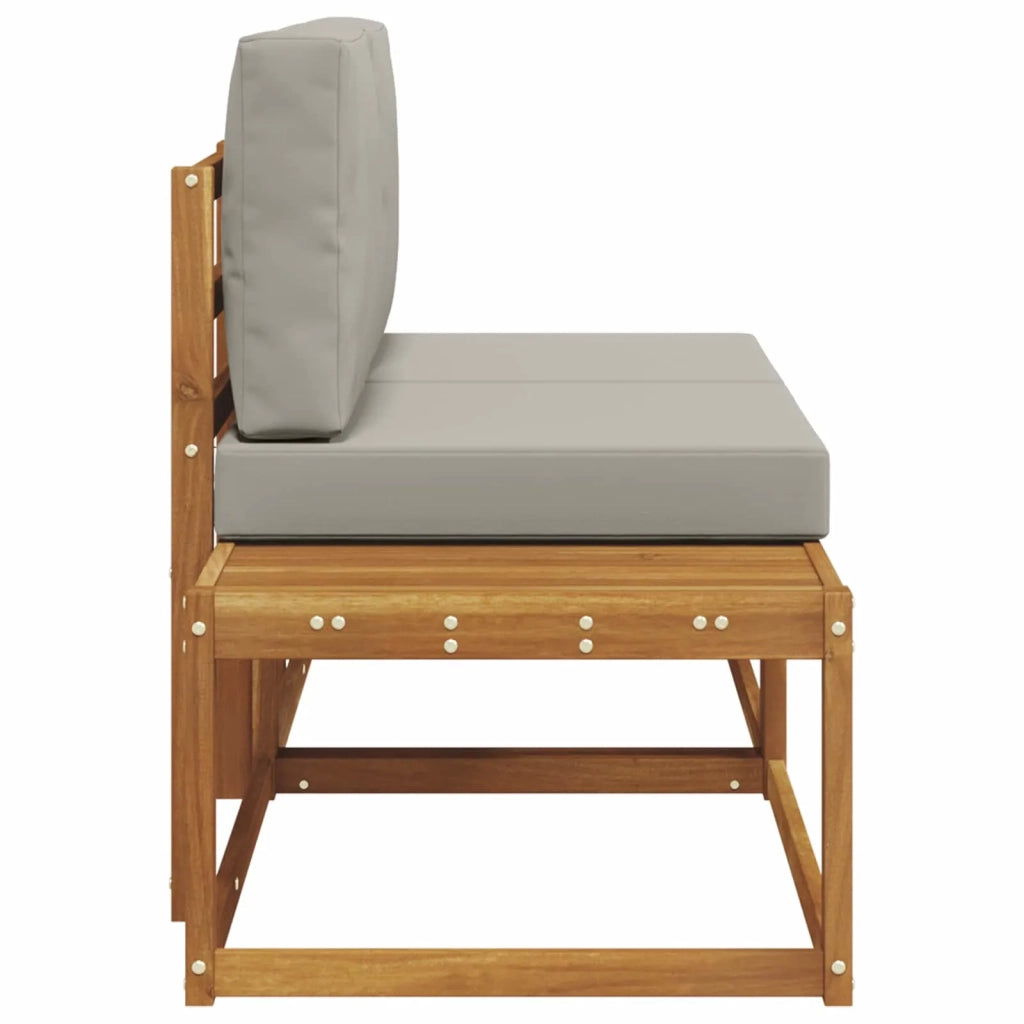 Divano da Esterno con cuscino 2 Pezzo Grigio Naturale e Chiaro 900480