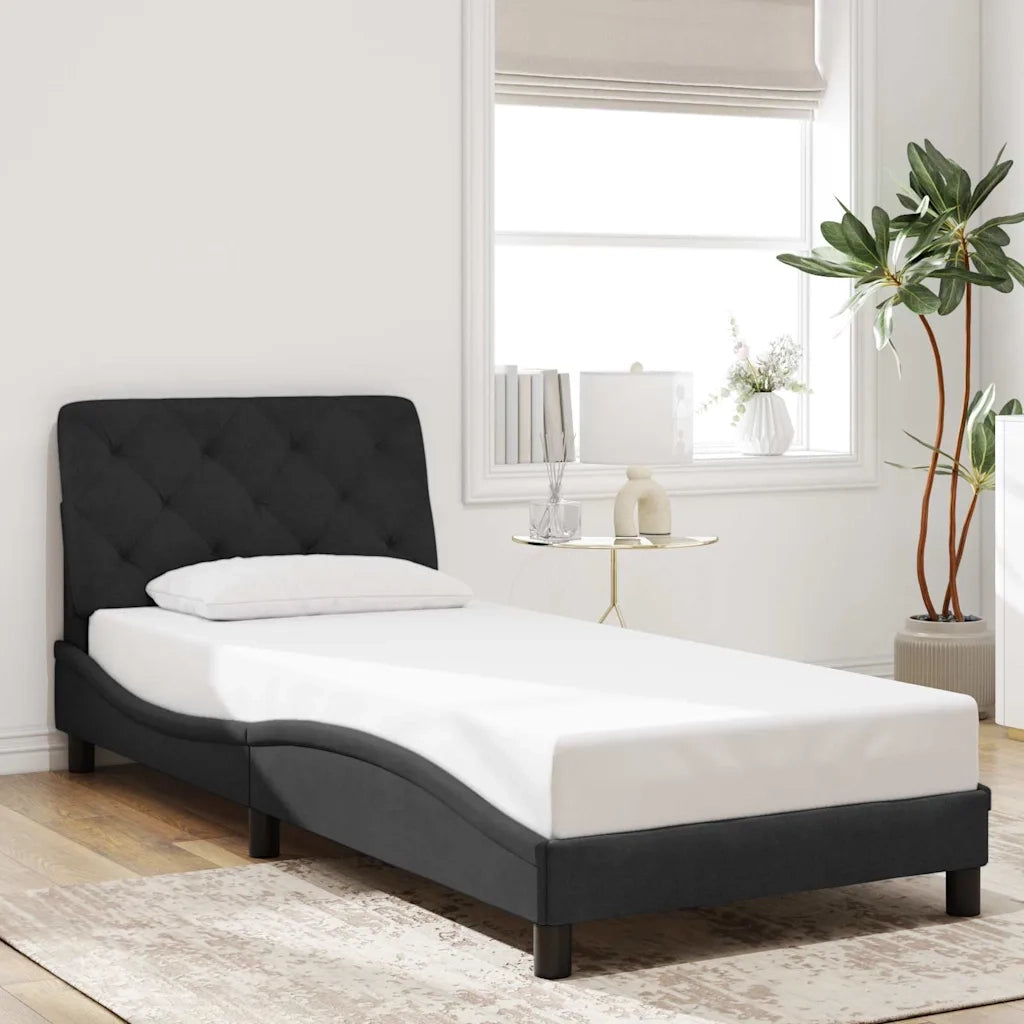 Giroletto senza Materasso Nero 90x200 cm in Velluto 3207901