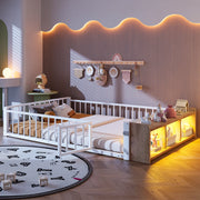 Letto in Metallo con LED e Sponde ¨C MINIMAL ¨C Bianco 140x200