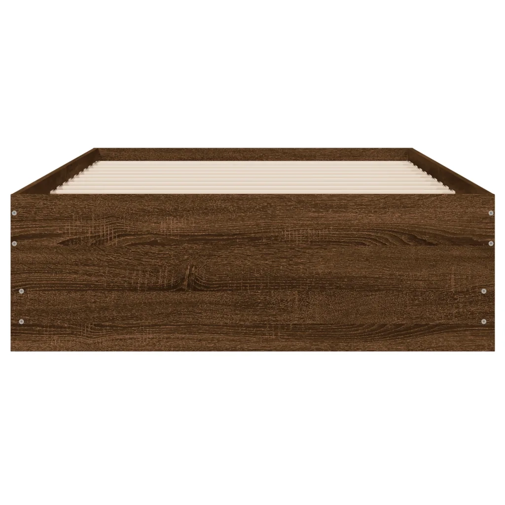 Giroletto Cassetti Rovere Marrone 100x200 cm Legno Multistrato