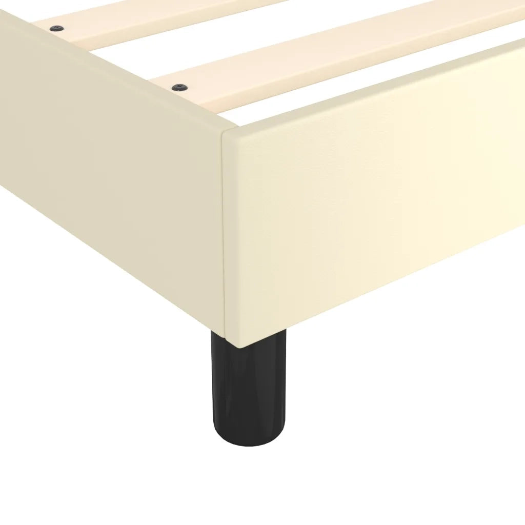 Struttura Letto a Rete a Molle Crema 140x190 cm in Similpelle