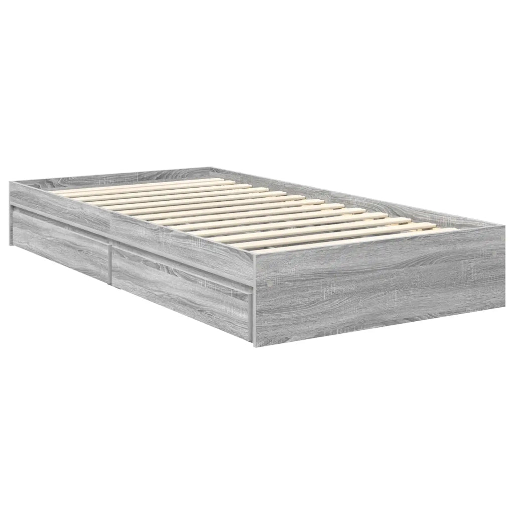 Letto con Contenitore con testiera Grigio Sonoma 100 x 200 cm 3412309